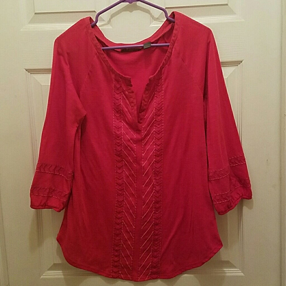 BKE Red pink blouse