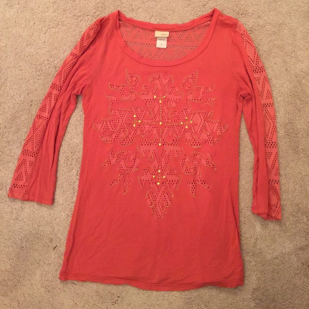 Orange detailed top