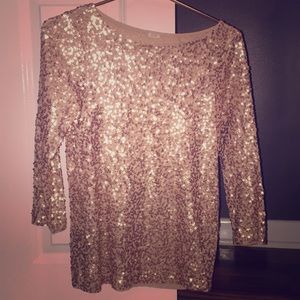 J. Crew Gold Sequin Top