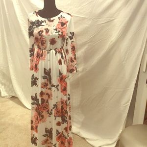 NEVER WORN WHITE FLORAL MAXI