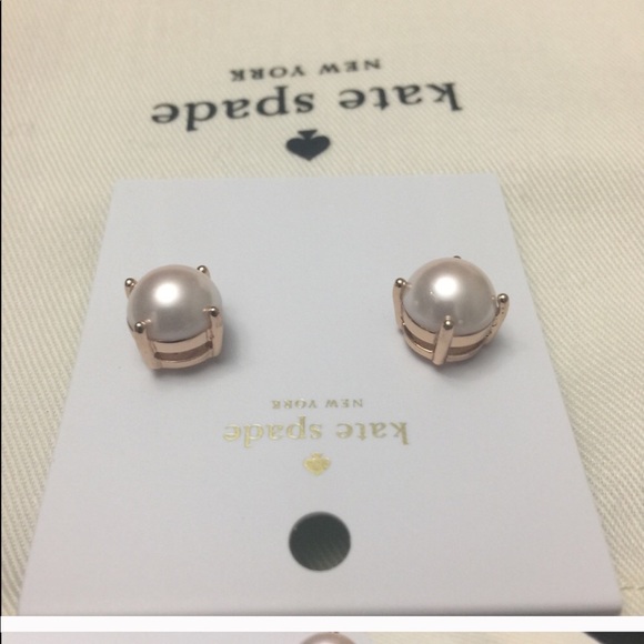 NWT Kate Spade Pearl Rose Gold Earrings - Picture 5 of 6