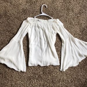 Off the shoulder, bell sleeve, bohemian top