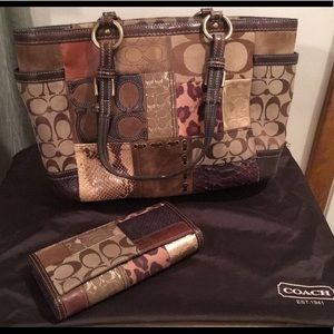 Coach Signature Patchwork Tote & Wallet
