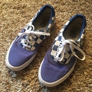 Blue checkered Vans