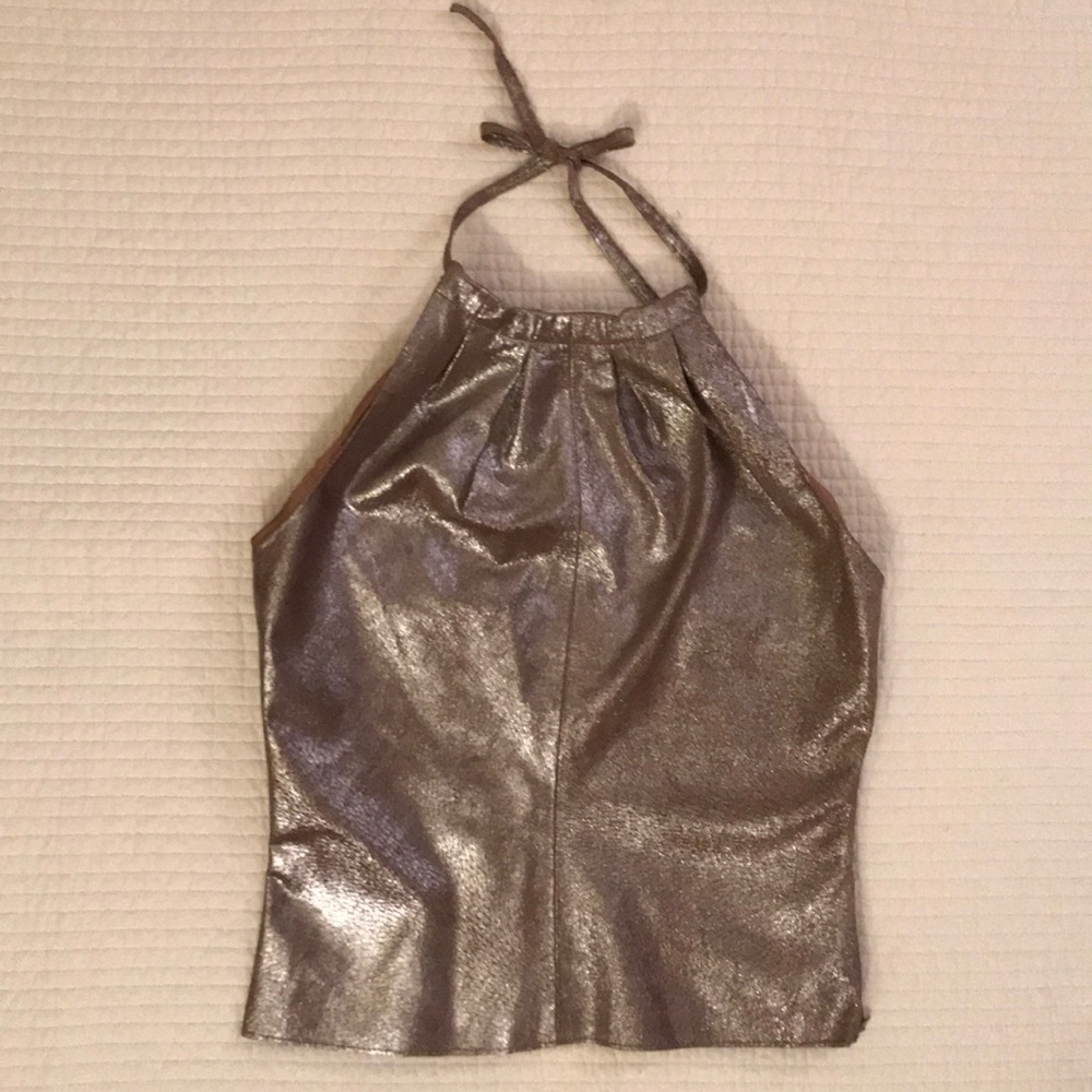 Metallic Suede Party Halter