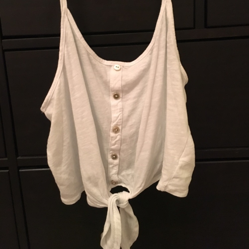 White tank top with tie