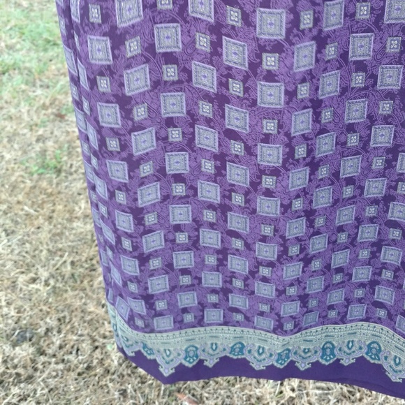 Lane Bryant Plum PurpleRoyal Paisley Wrap Skirt - Picture 2 of 5