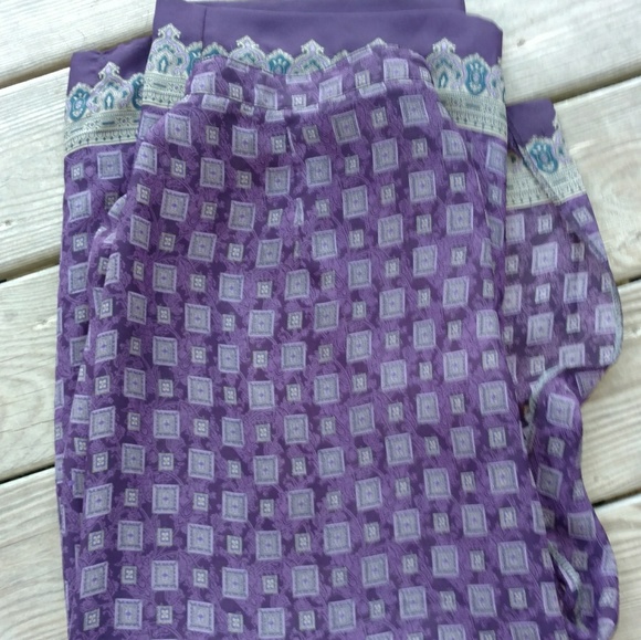 Lane Bryant Plum PurpleRoyal Paisley Wrap Skirt - Picture 4 of 5