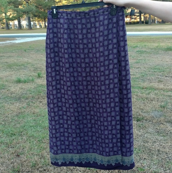 Lane Bryant Plum PurpleRoyal Paisley Wrap Skirt - Picture 5 of 5