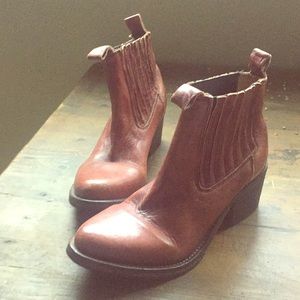 All Saints leather red boots