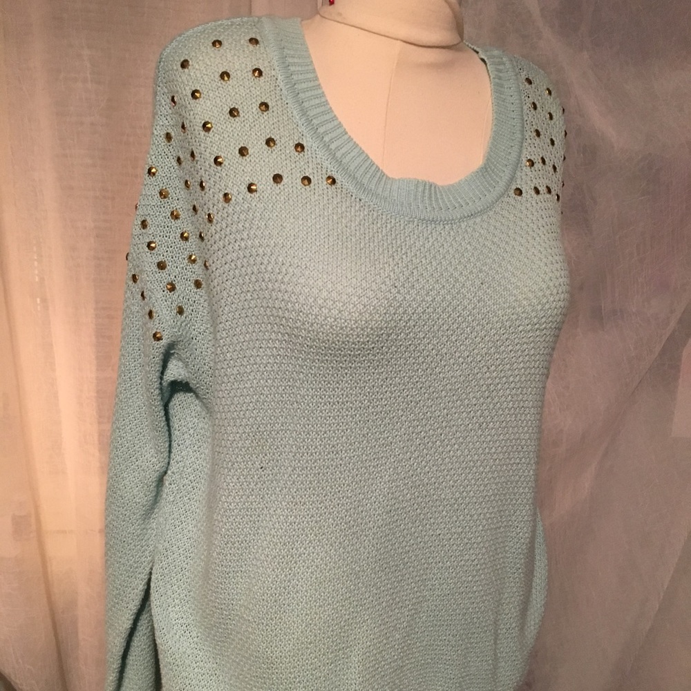 Forever 21 Light Blue studded detail sweater
