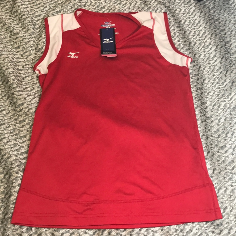 NWT Mizuno Volleyball Tank in Red & White