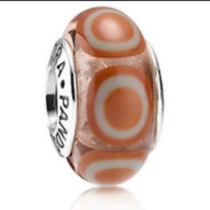 Pandora orange stepping stones murano glass bead