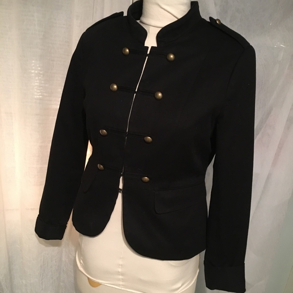 H&M Military Style Jacket Black