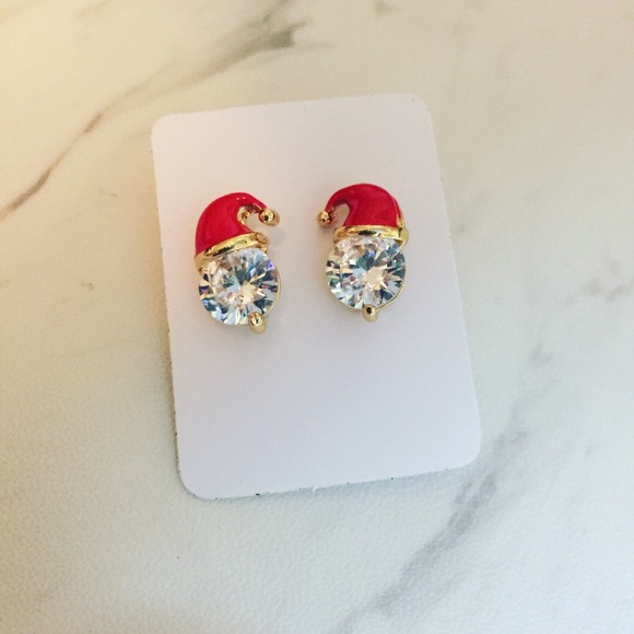 🎅🏼🎄⛄️🎁 Santa Crystal Earrings - Picture 2 of 4