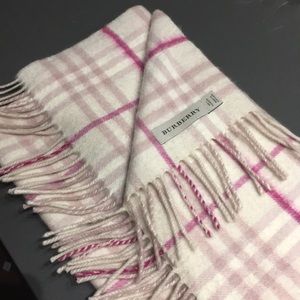 Burberry Pink Plaid Scarf