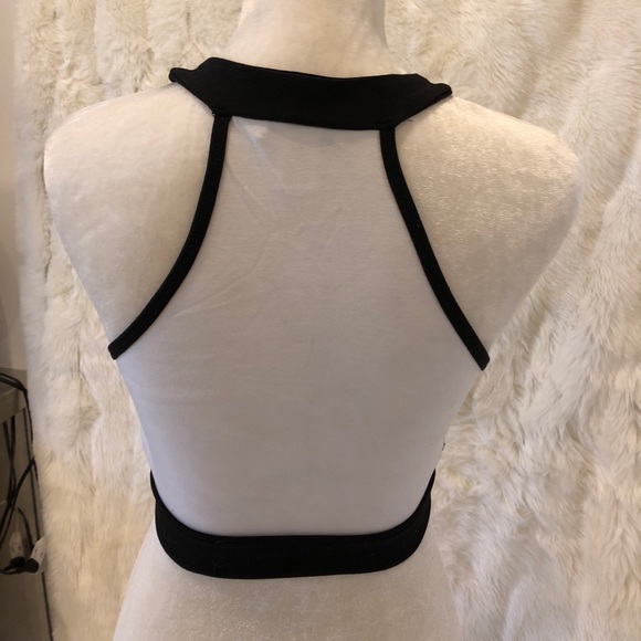 🔥Crop top white and black w front sexy mesh - Picture 4 of 7