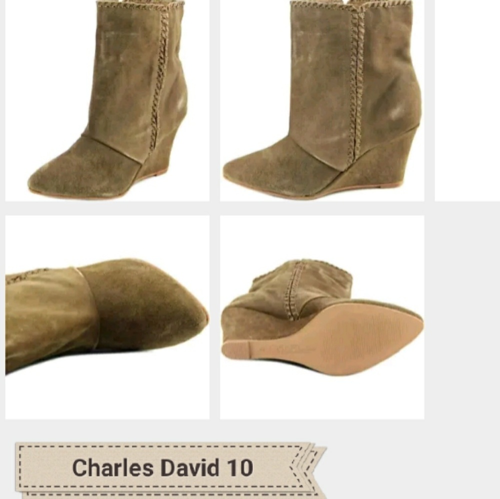 Joan David suede leather calf boots size 10