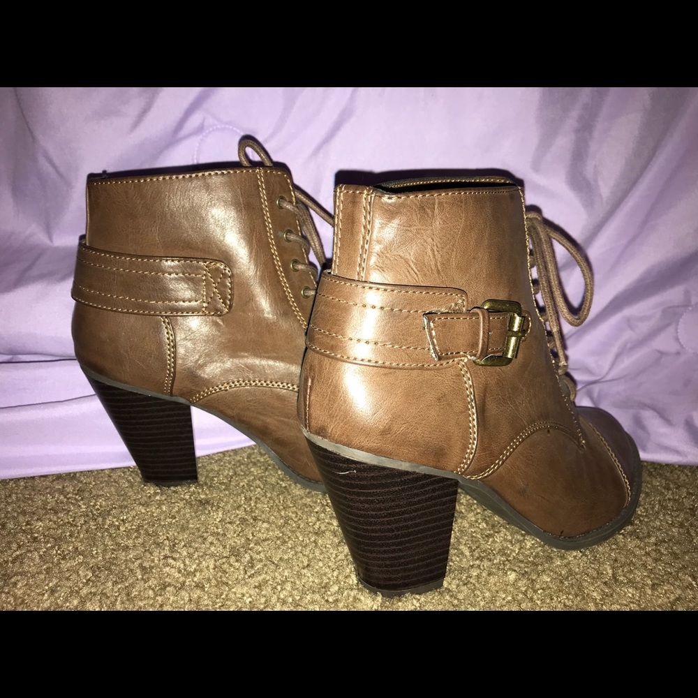 New Directions Brown Leather Booties