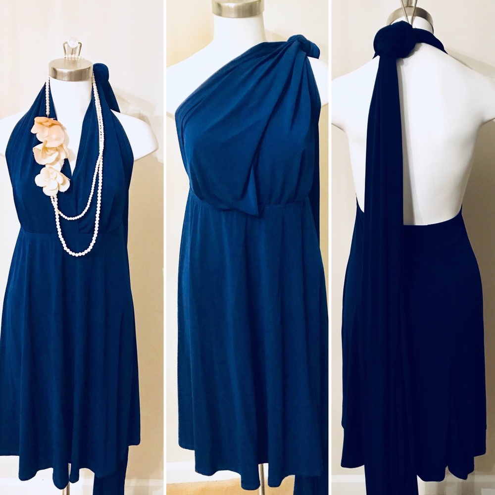 Dark blue convertible dress