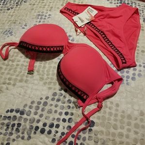 Foclassy hot pink bikini