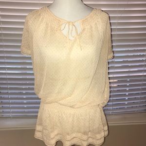 Express. Long blouse. Light pink w/ glitter dots.