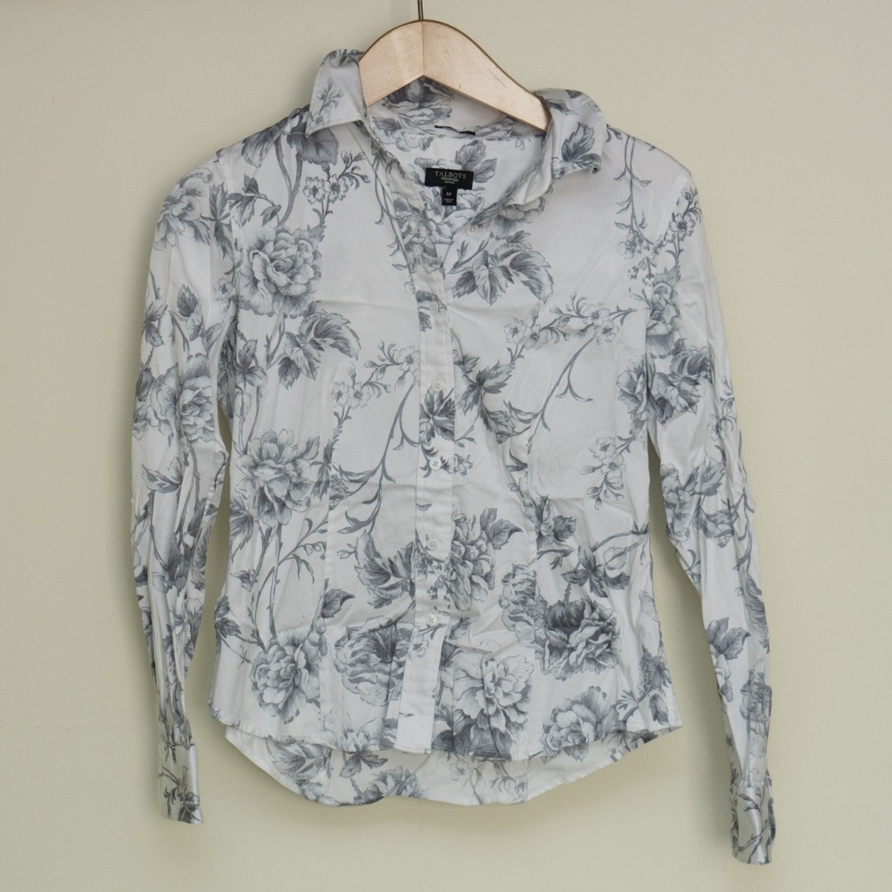 TALBOTS Floral button down shirt