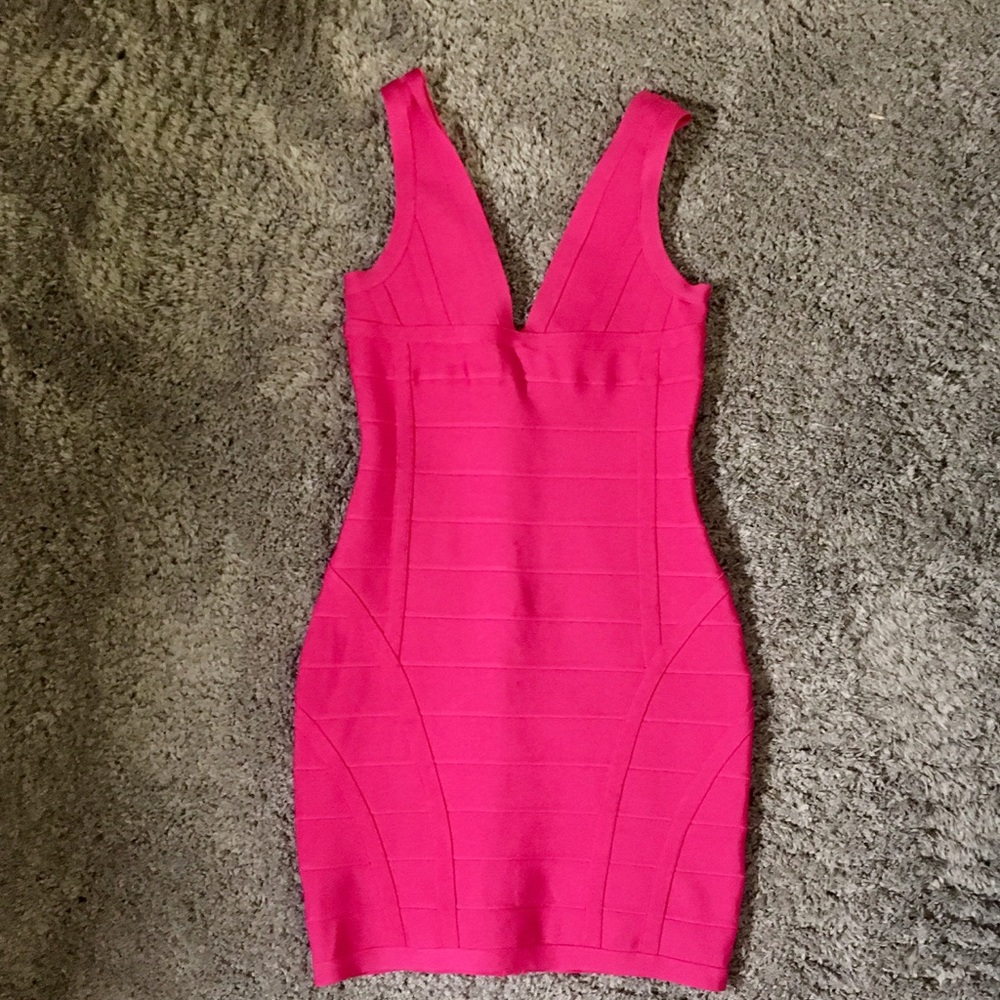 Hot Pink Bandage Dress