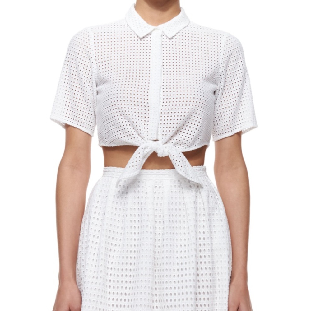 Michael Kors white eyelet top and skirt