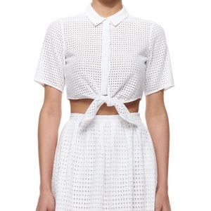 Michael Kors white eyelet top and skirt