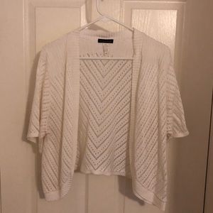 White Short Sleeved Cropped Cardigan!