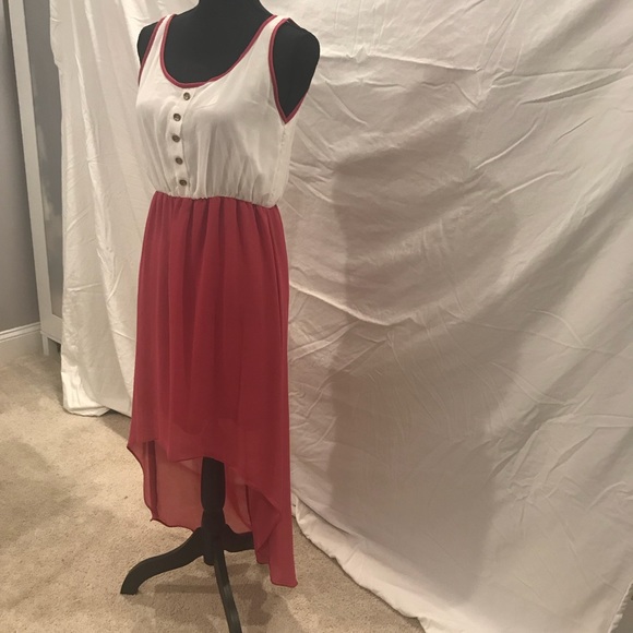 HIGH-LOW BUTTON TOP DRESS - Picture 1 of 3