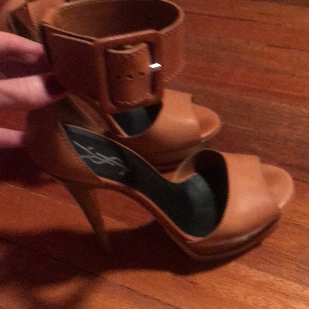 YSL Platform ankle wrap sandals