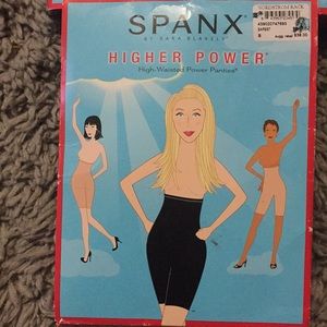 SPANX higher power high waisted mid thigh shorts