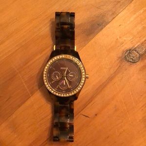 Fossil tortoise shell watch