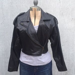 Vintage Motorcycle Black Leather Jacket