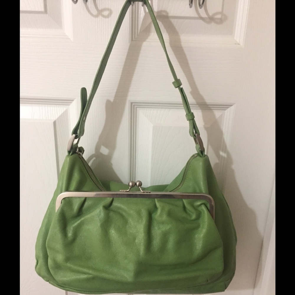 Like New Latico USA Green Leather  Shoulder Bag