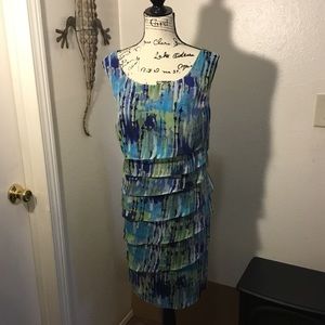 Layered Blue & Green Dress NWT
