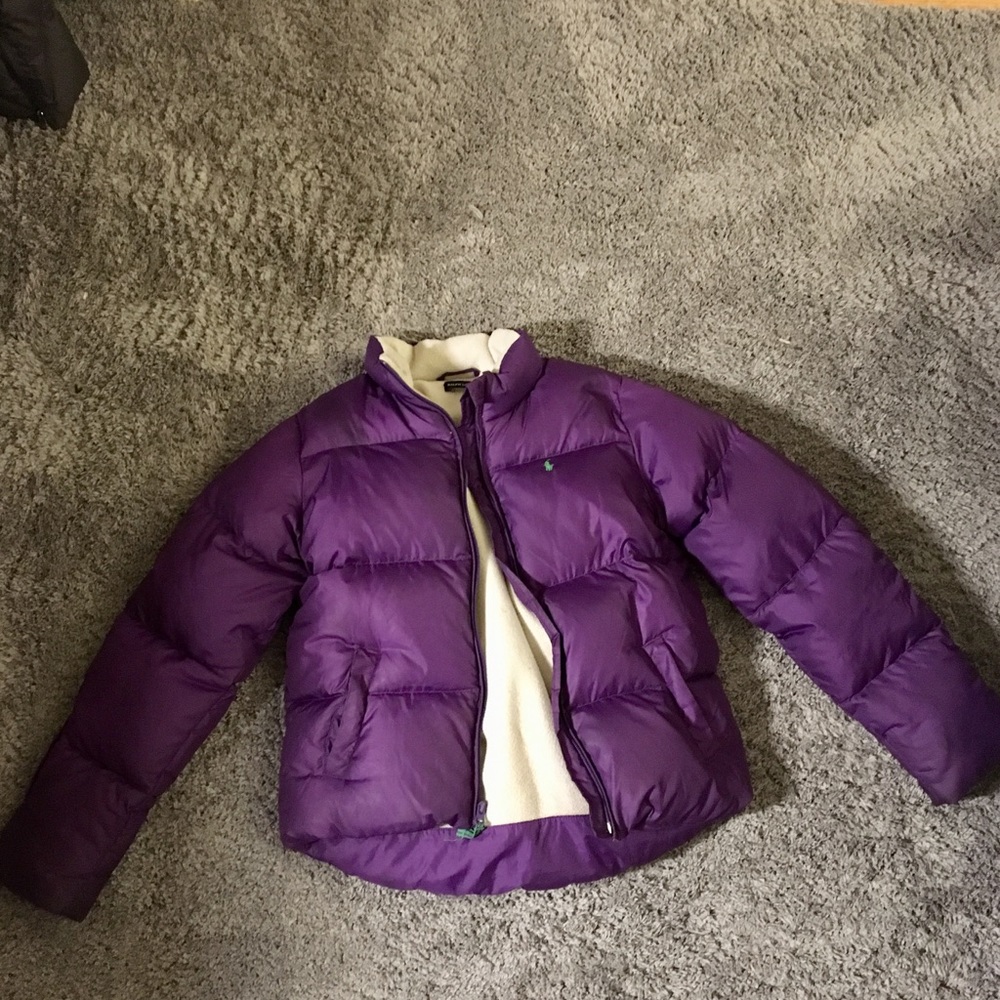 Ralph Lauren Purple Puffer Coat with Fleece Lining