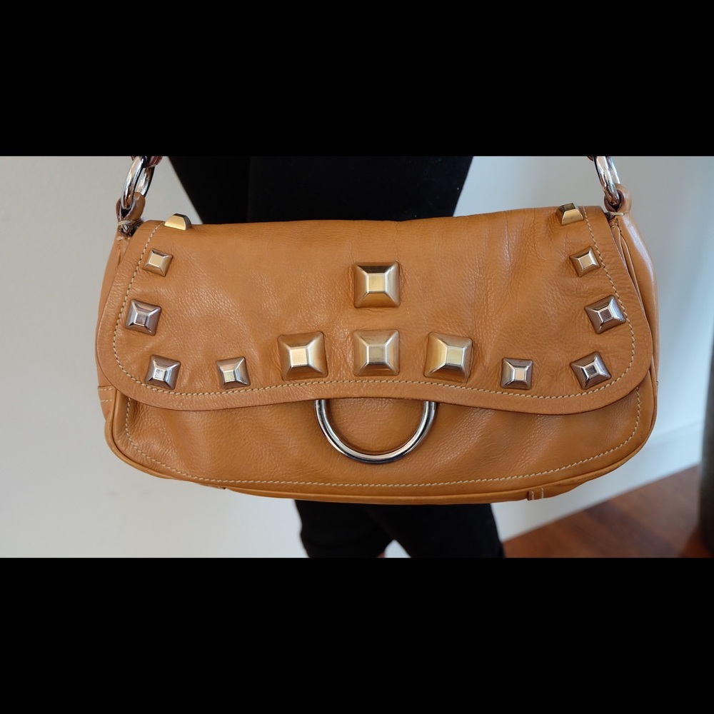 Prada vintage Studded Leather Shoulder Handbag