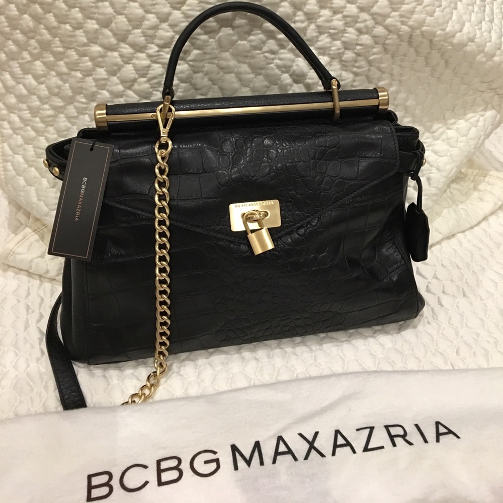 BCBG MaxAzria black leather bag