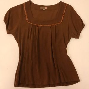 Brown loose fitting bohemian shirt