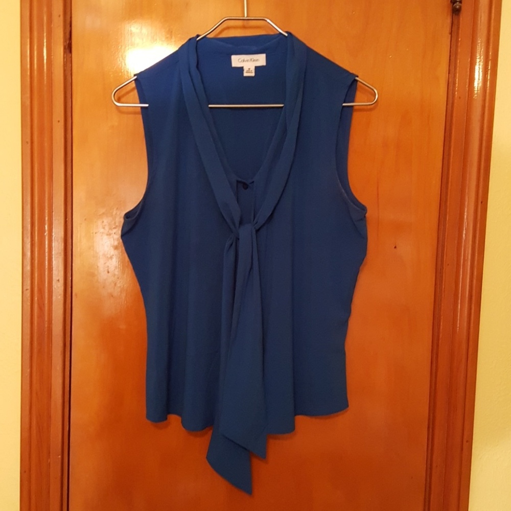 Calvin Klein Bow Button Down Top, M
