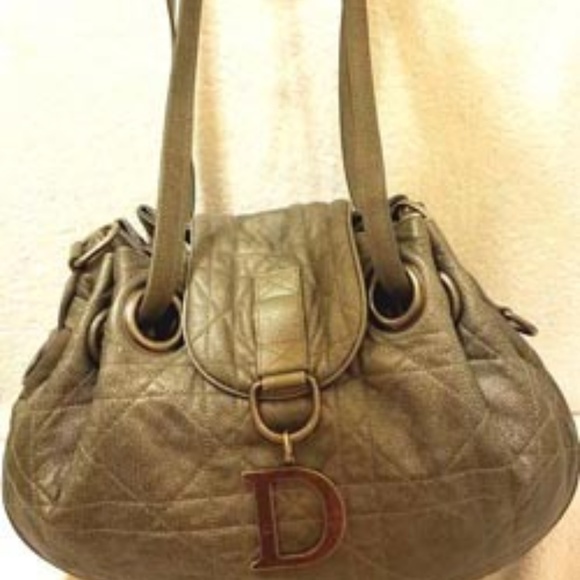 Dior Gray extra-large lamb leather handbag - Picture 1 of 5