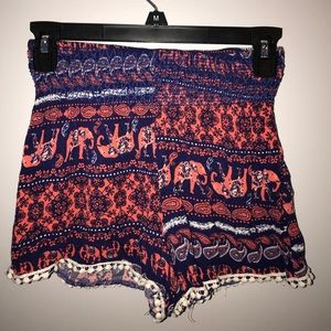 flowy printed shorts
