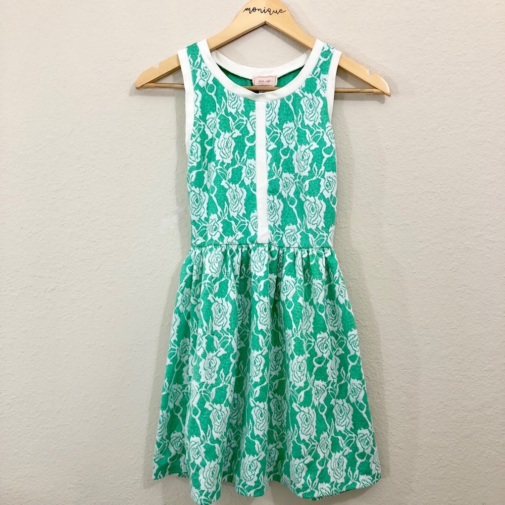 Love Ady Green White Floral Dress