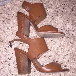 Brown block heels