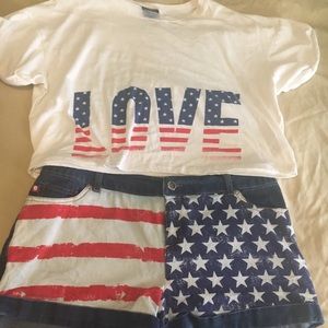 Crop top shorts outfit set