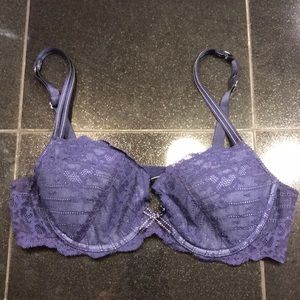 Chantelle navy blue lace bra 36B