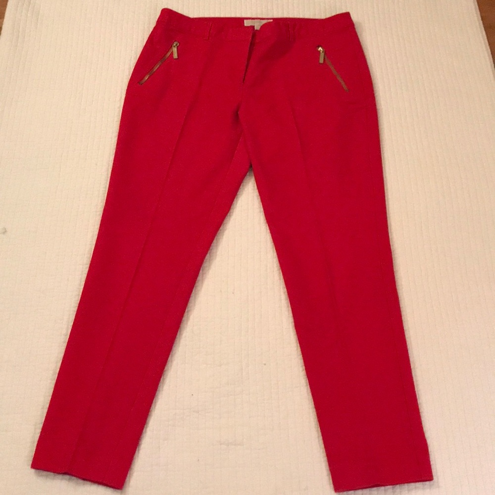 Hot Pink Zipper & Slit Pocket Pants